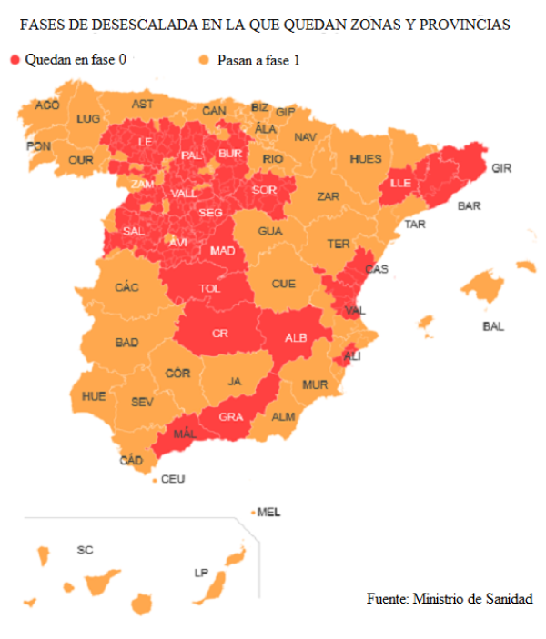 HOY EMPIEZA LA FASE I DE DESESCALADA, PERO NO PARA TODOS